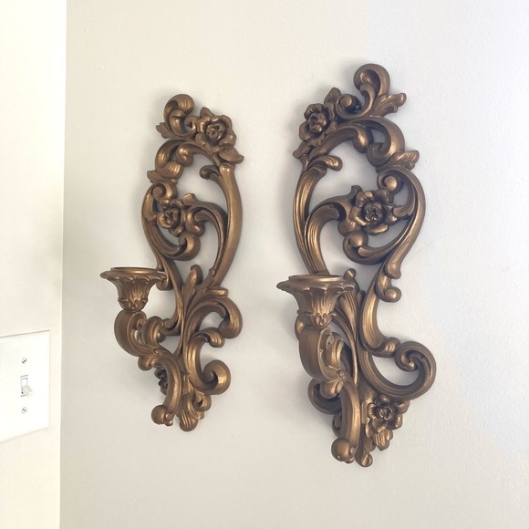 HomeCo Hollywood Regency wall sconces VTG - Picture 4 of 6